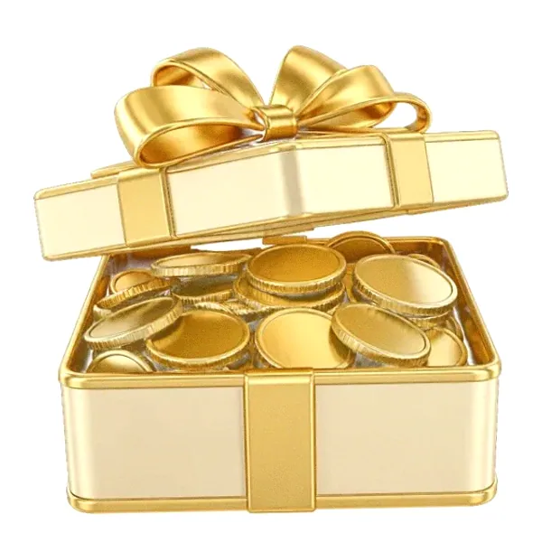 Gift box with coins — Karamba