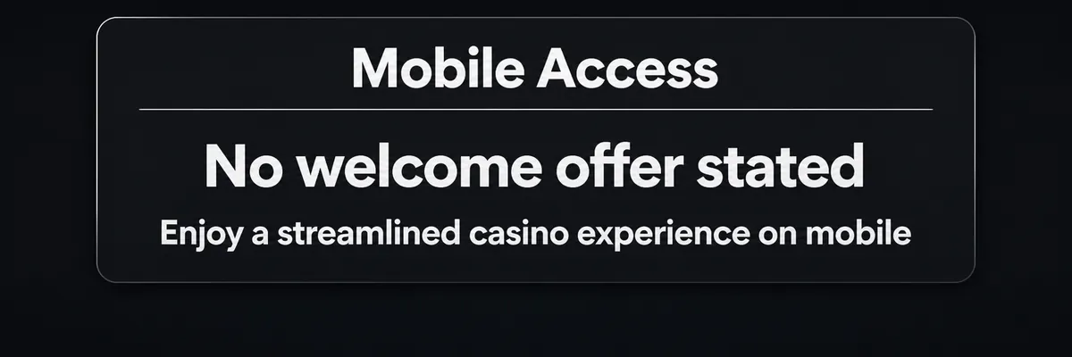 Minimal dark rounded notice panel promoting convenient mobile access with restrained typography