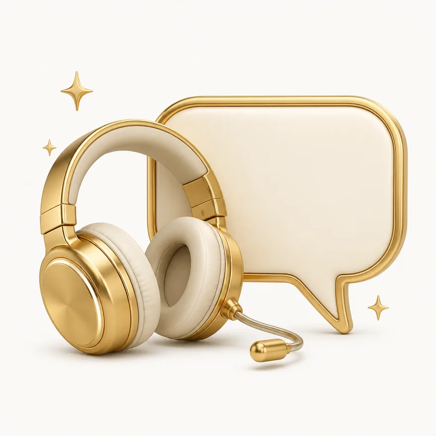 Headset with speech bubble — Karamba