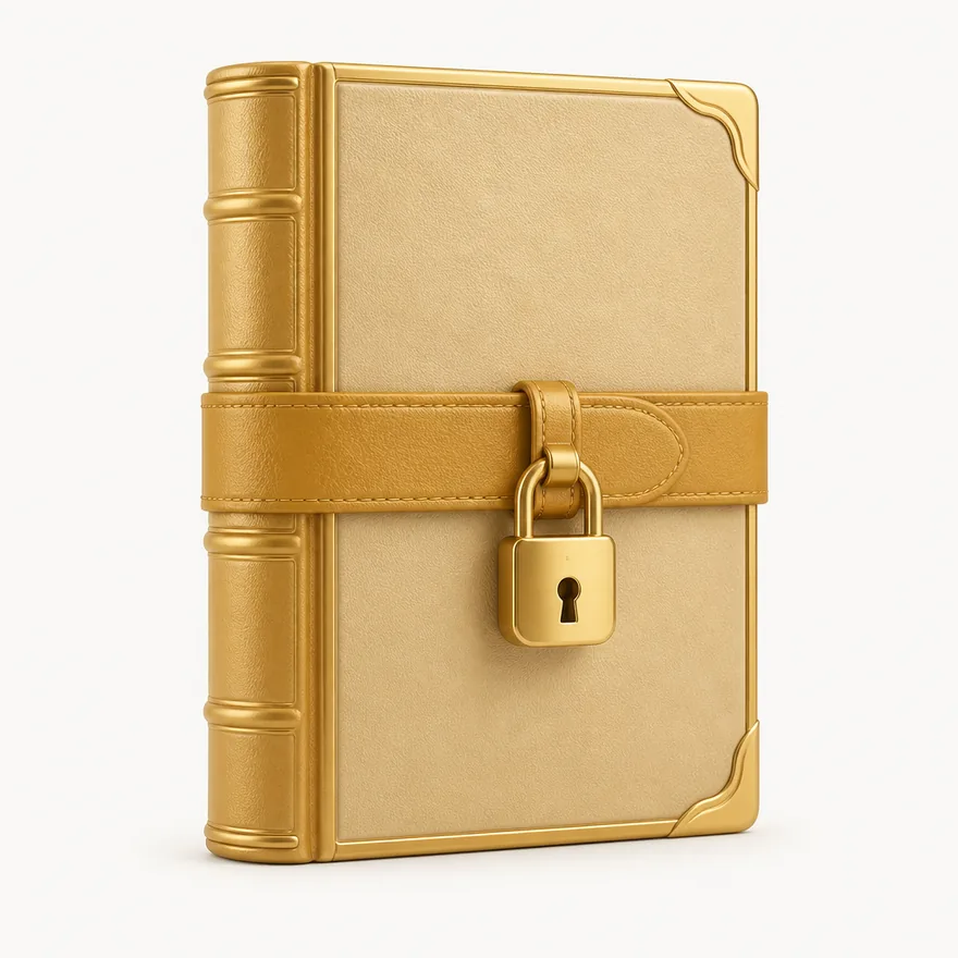 Book with padlock strap — Karamba